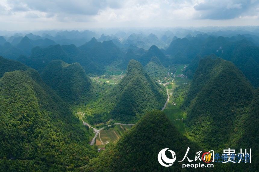 航拍贵州茂兰国家级自然保护区。人民网 涂敏摄
