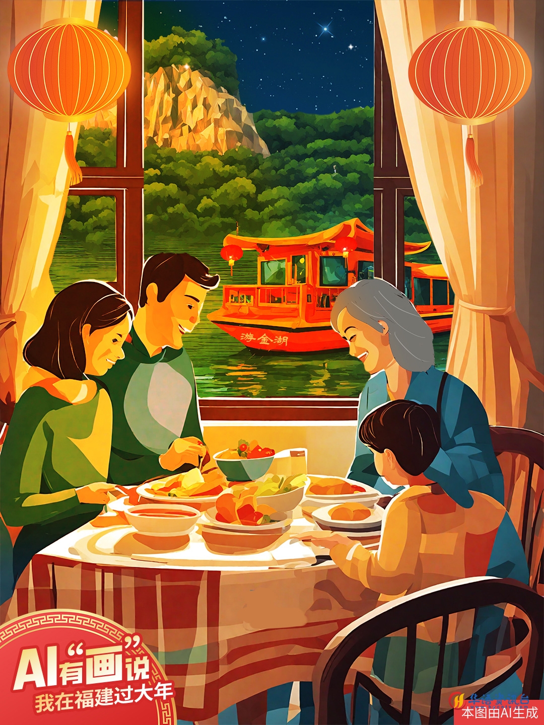 比如，在三明游游湖