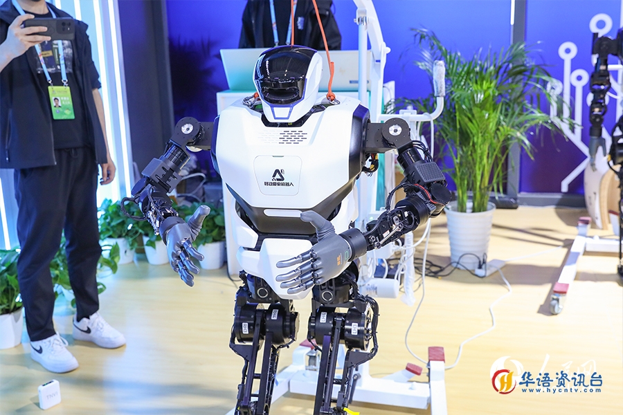 双足机器人“大力”在练太极。人民网 陈永整摄